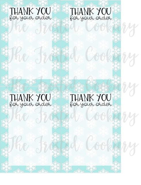 Thank You For Your Order Cookie Cards