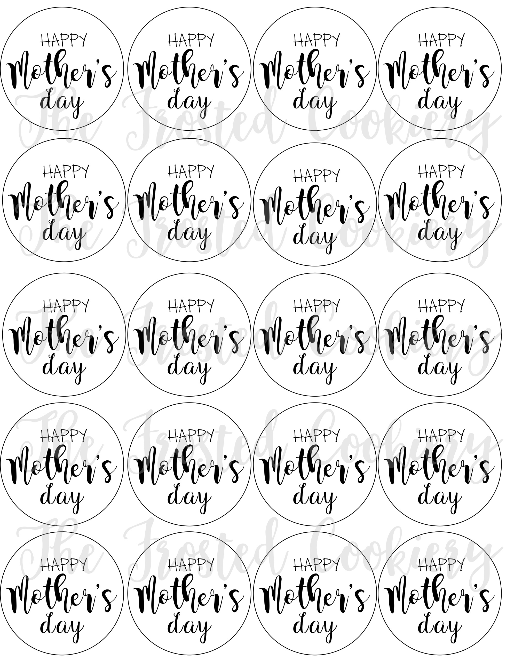 Happy Mother s Day Circle Tags